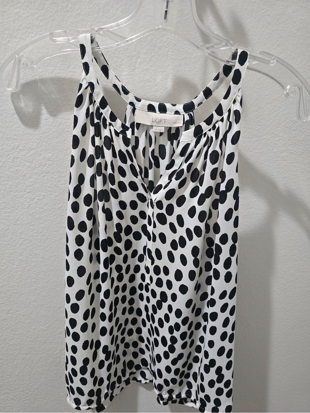 LOFT White Sleeveless Polka Dot Camisole